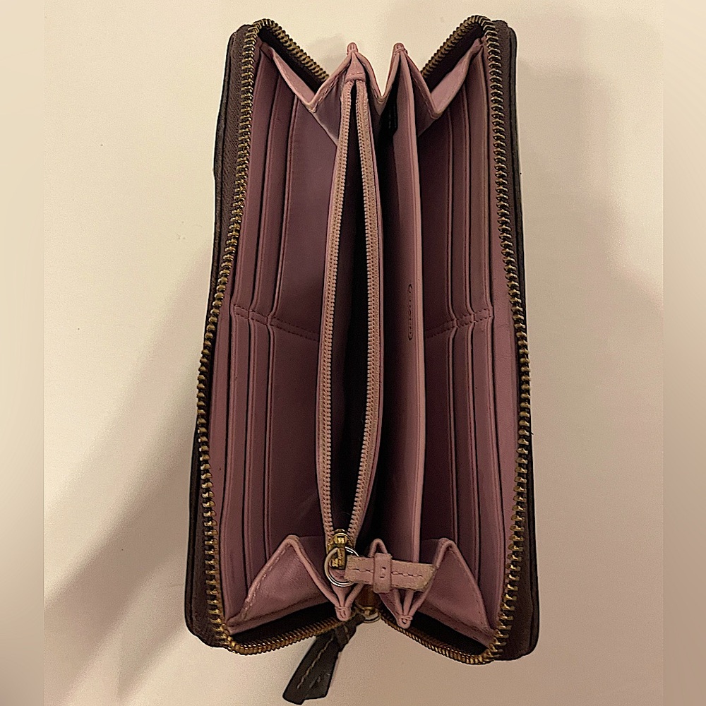 Coach Leather Zip-Around Wallet - Picture 8 of 9